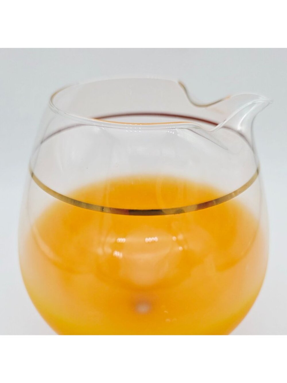 Mid-Century Blendo Pitcher Orange Ombre Glass With Gold Rim - Picture 2 of 8